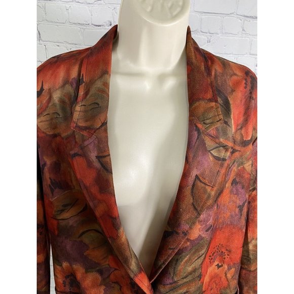 VTG GW Division Of Graff 80’s Floral Multicolor Two Button Blazer Jacket Women M - Picture 6 of 9